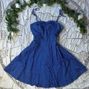 Sedtrend vintage style blue and white polka dot dress